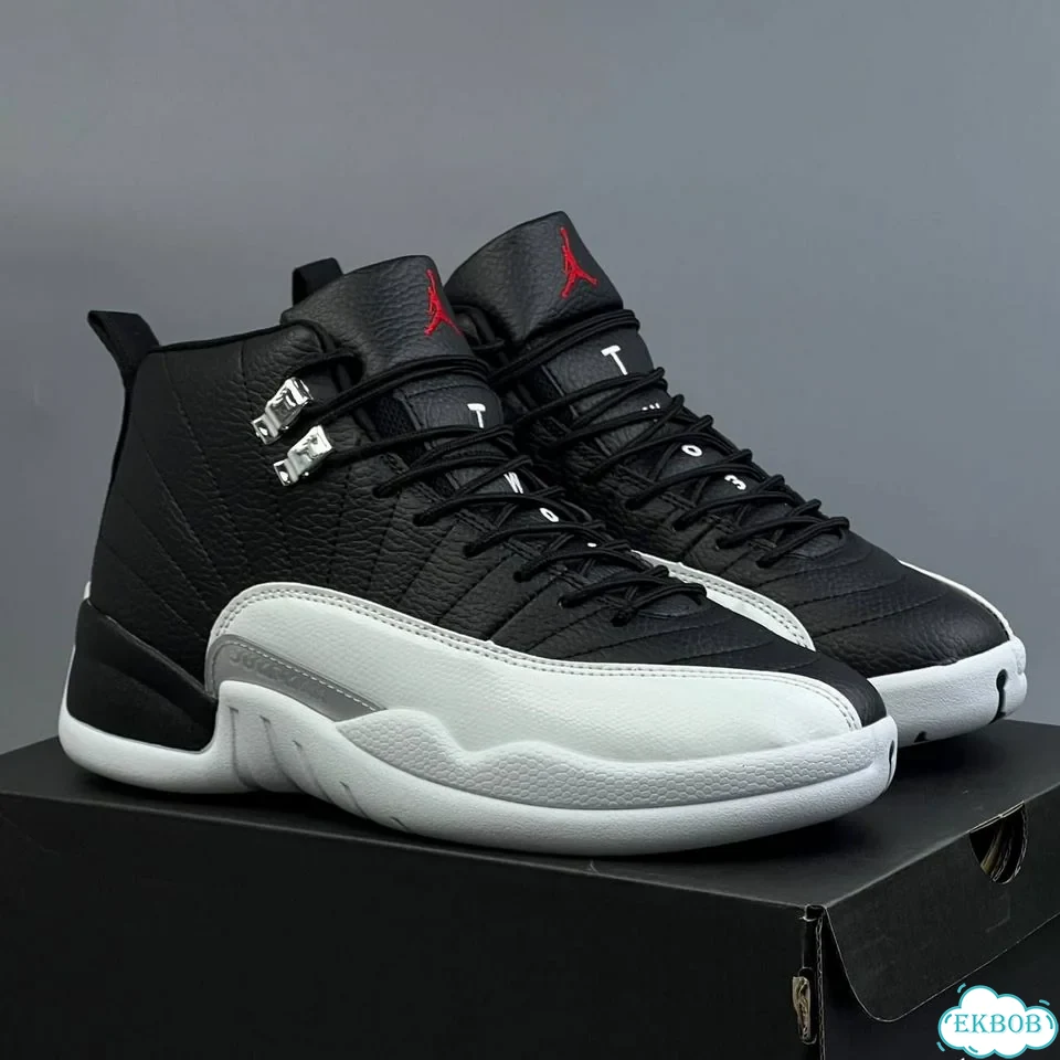 Nike Jordan 12 Black White фото 6