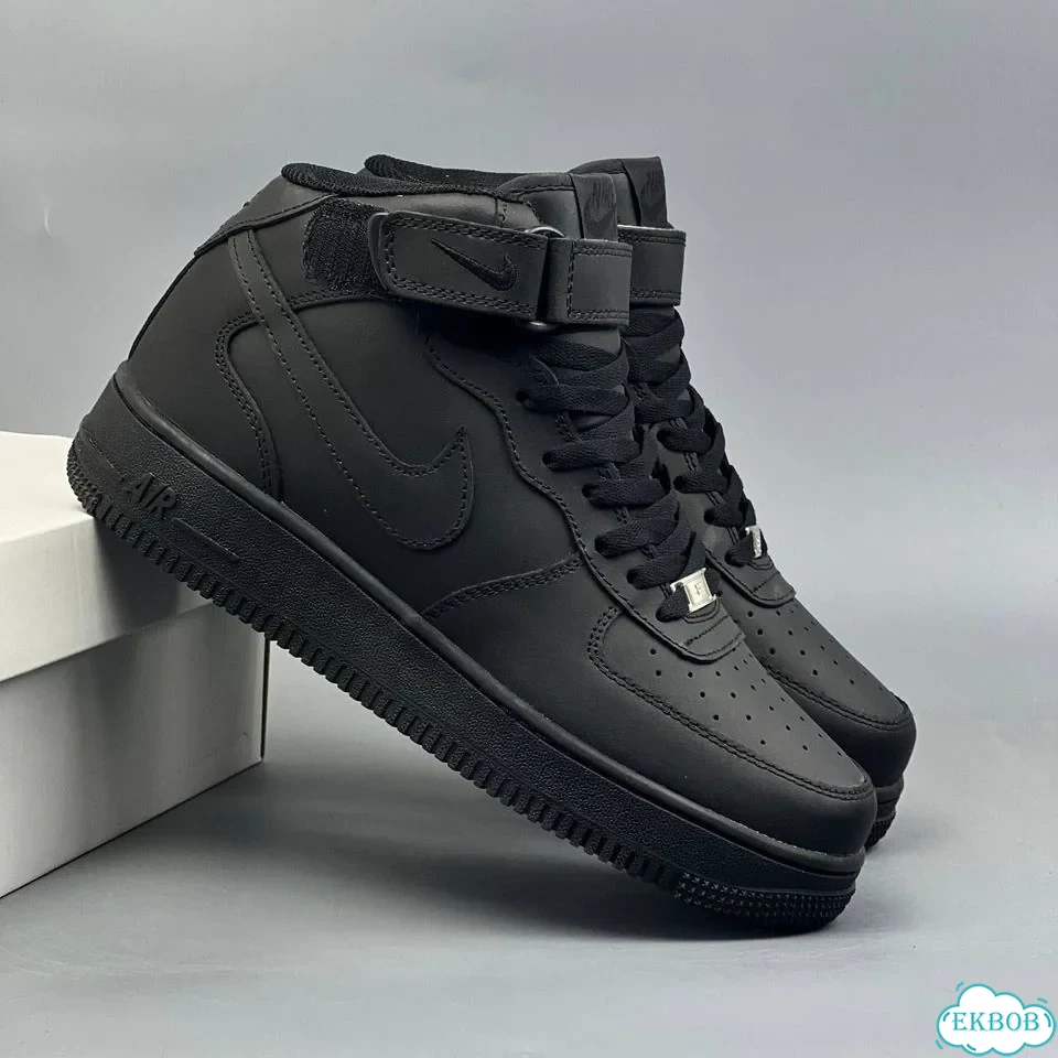 Nike air force 1 Mid Black фото 4