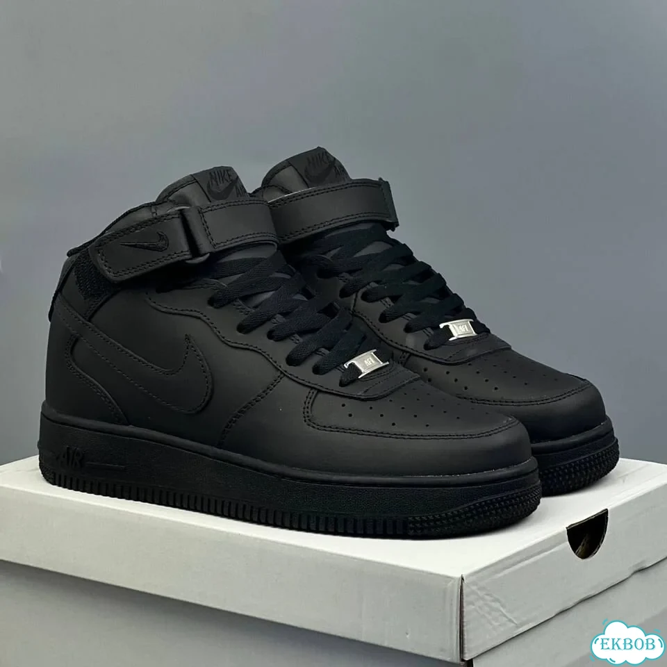 Nike air force 1 Mid Black фото 5