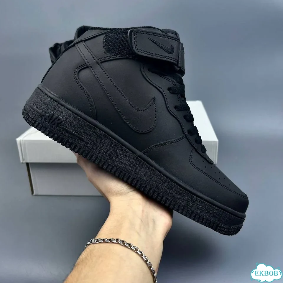Nike air force 1 Mid Black фото 6