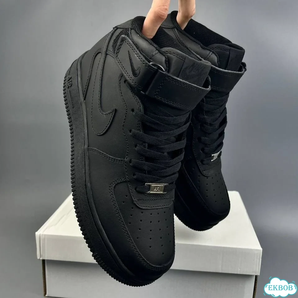 Nike air force 1 Mid Black фото 8