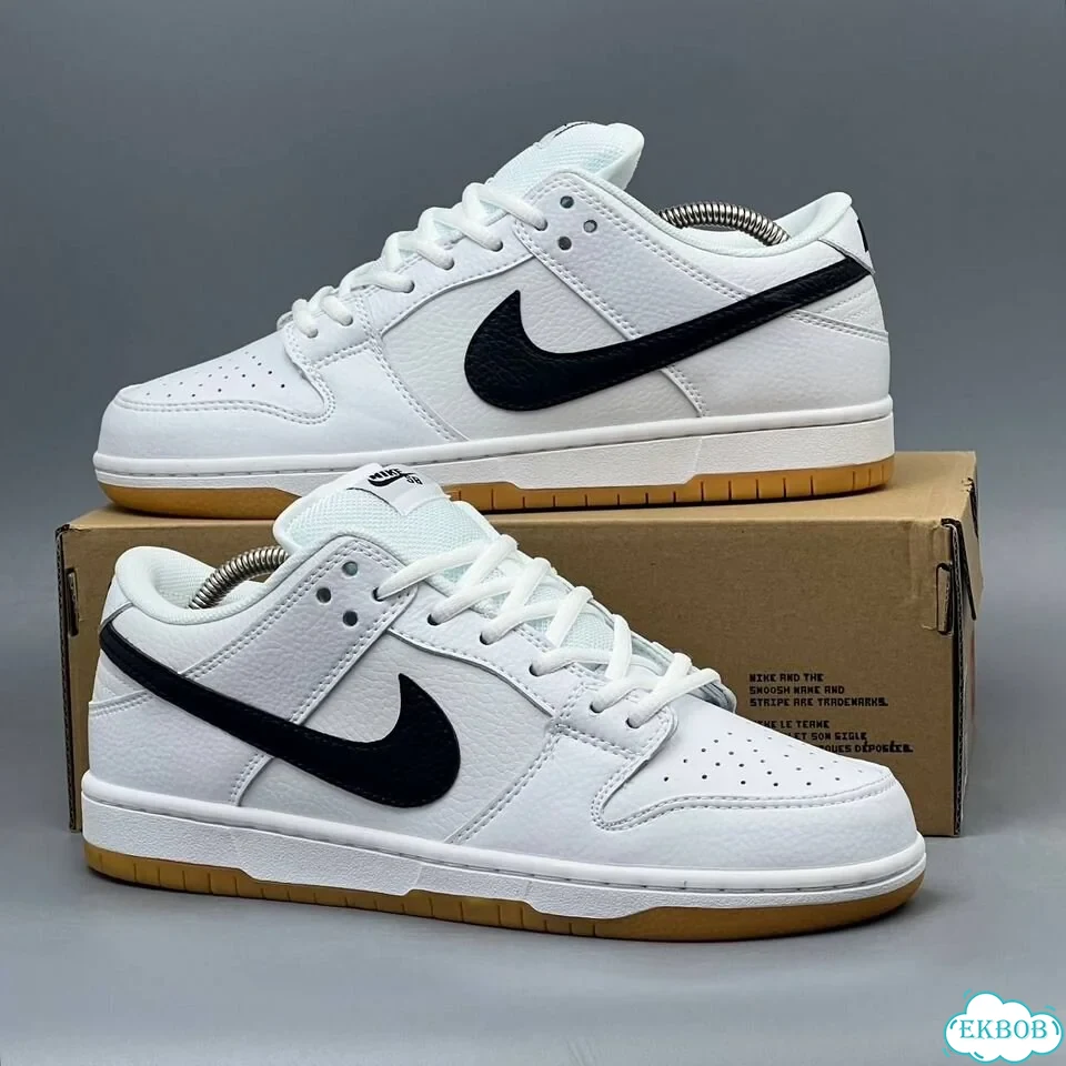 Nike Dunk SB White Gum Black White фото 4