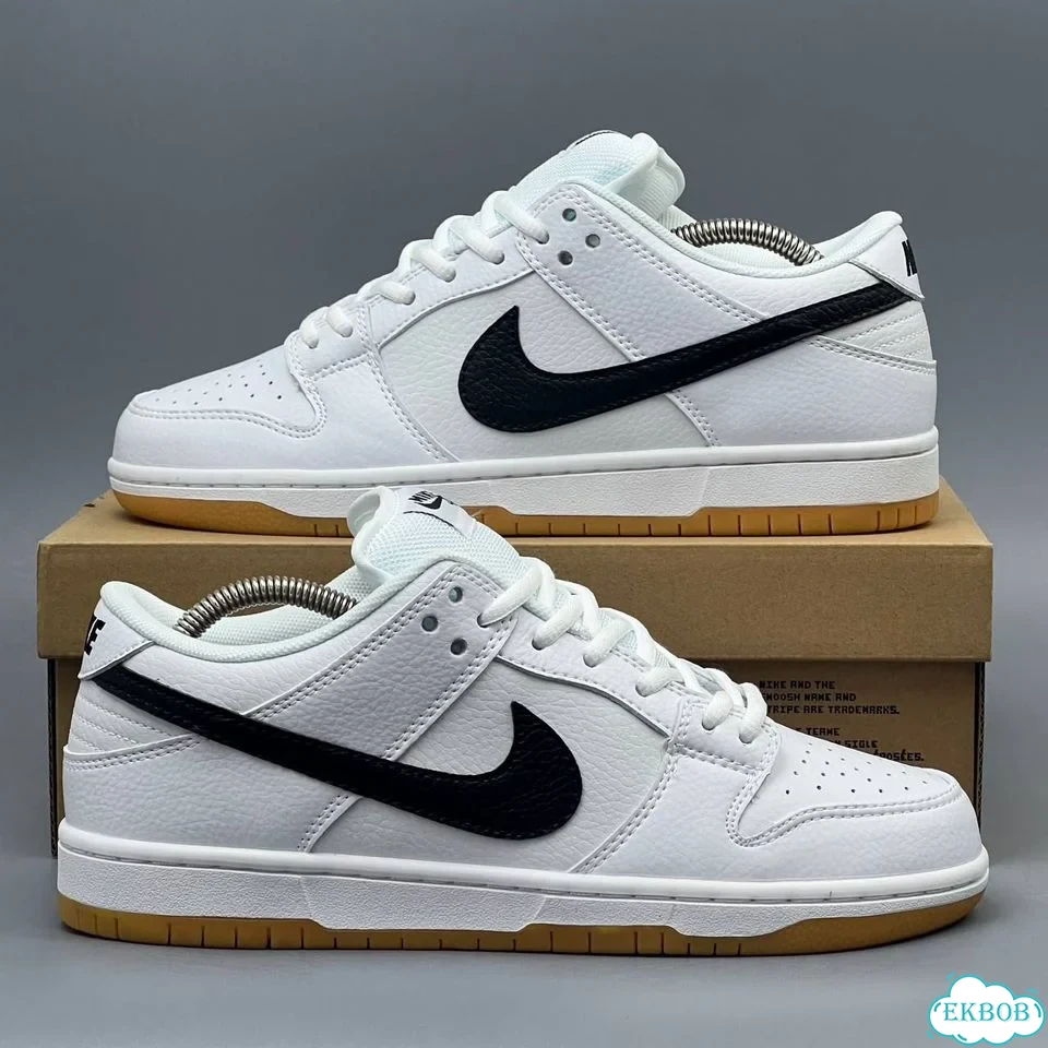 Nike Dunk SB White Gum Black White фото 5