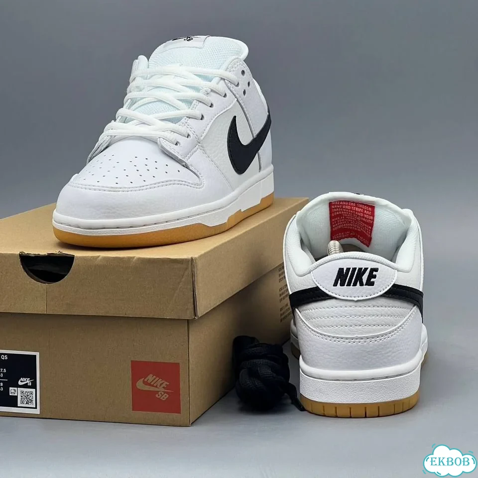Nike Dunk SB White Gum Black White фото 6