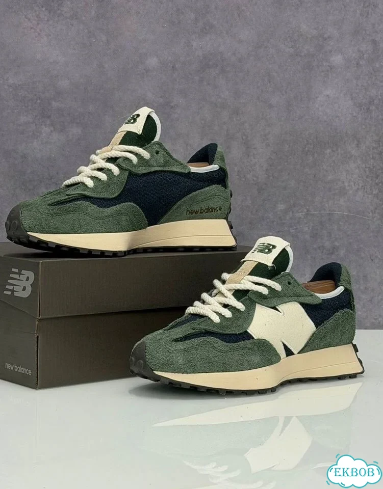 Кроссовки NEW balance 327 зеленые фото 2