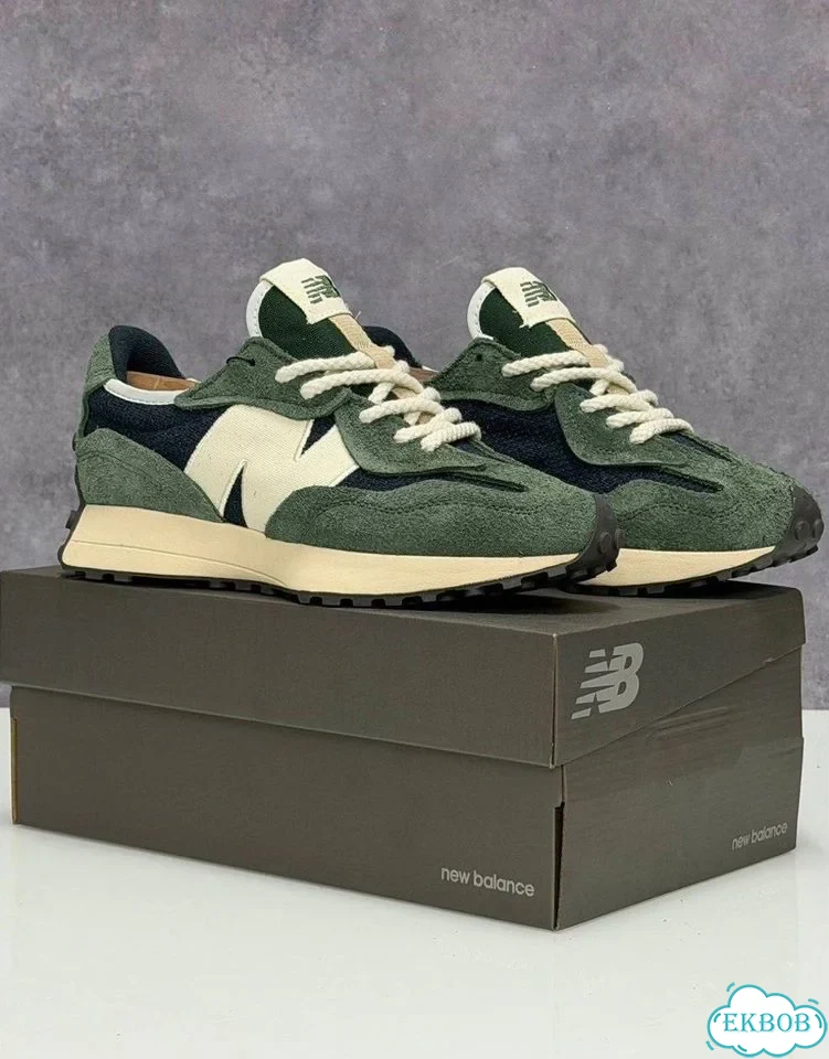 Кроссовки NEW balance 327 зеленые фото 3