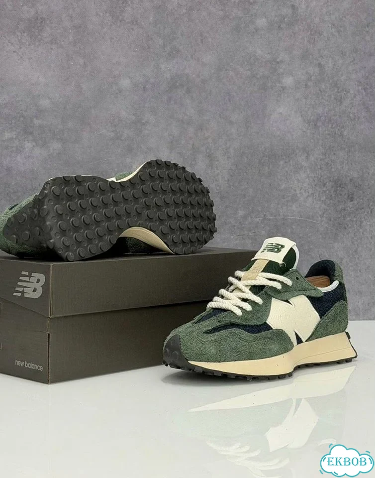 Кроссовки NEW balance 327 зеленые фото 4