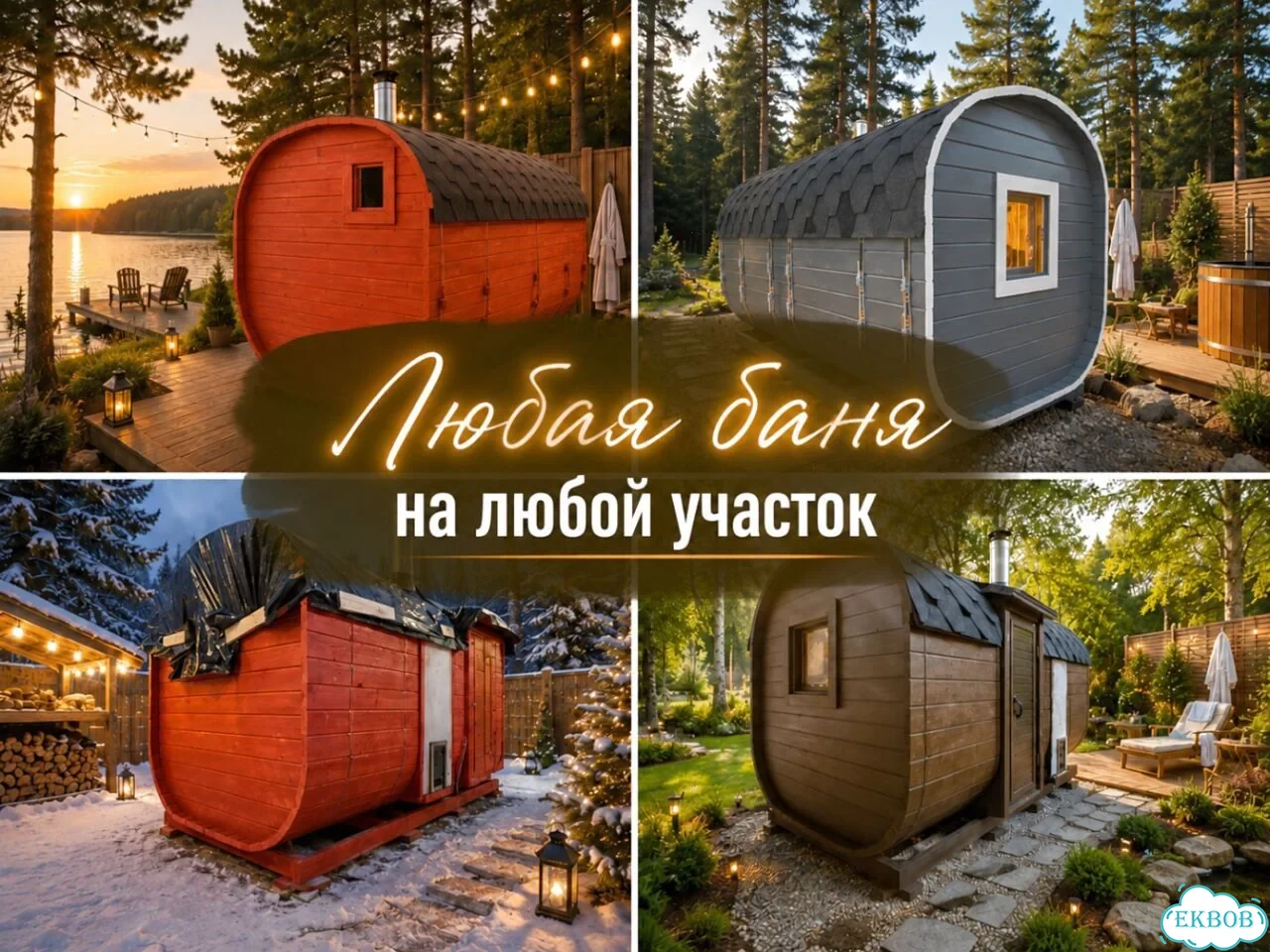Баня-бочка квадро в наличии фото 1