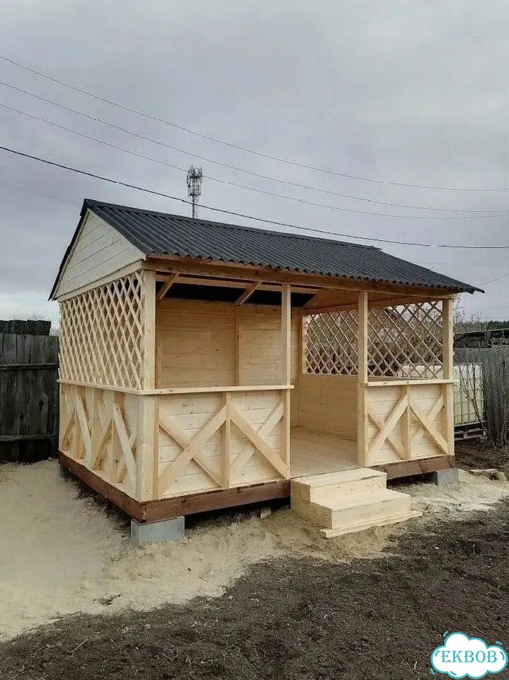 Беседка из дерева шатер фото 2