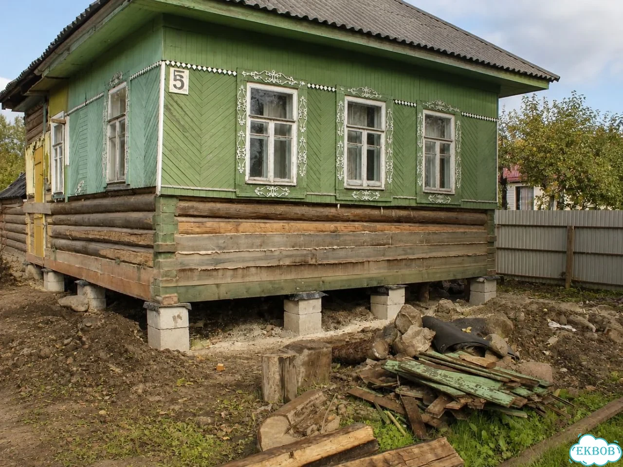 Подъем дома Замена венцов Ремонт фундамента фото 8