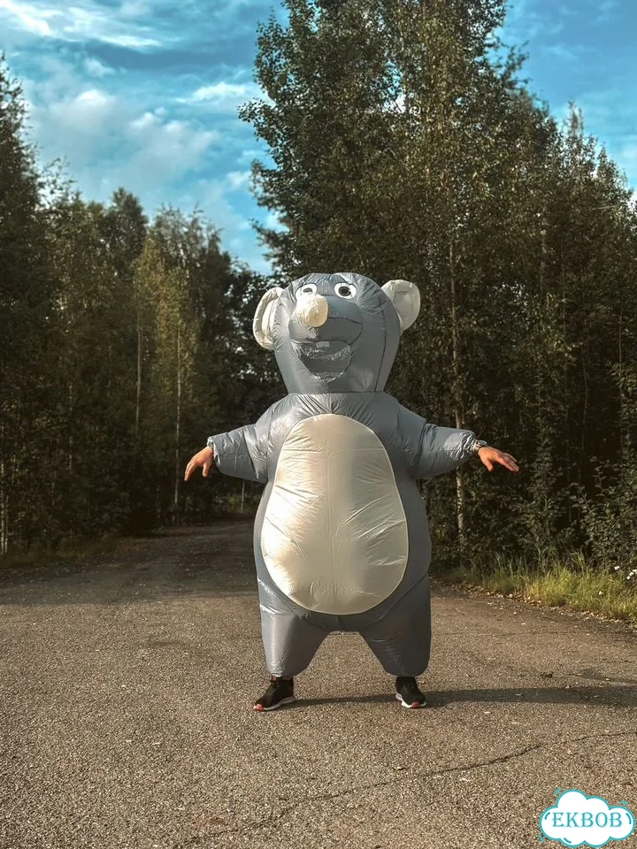 Надувной костюм серой крысы аренда фото 1