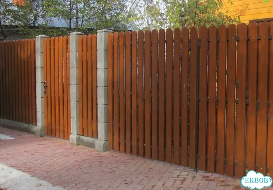 Строительство заборов Профлист Кирпич Сетка фото 8
