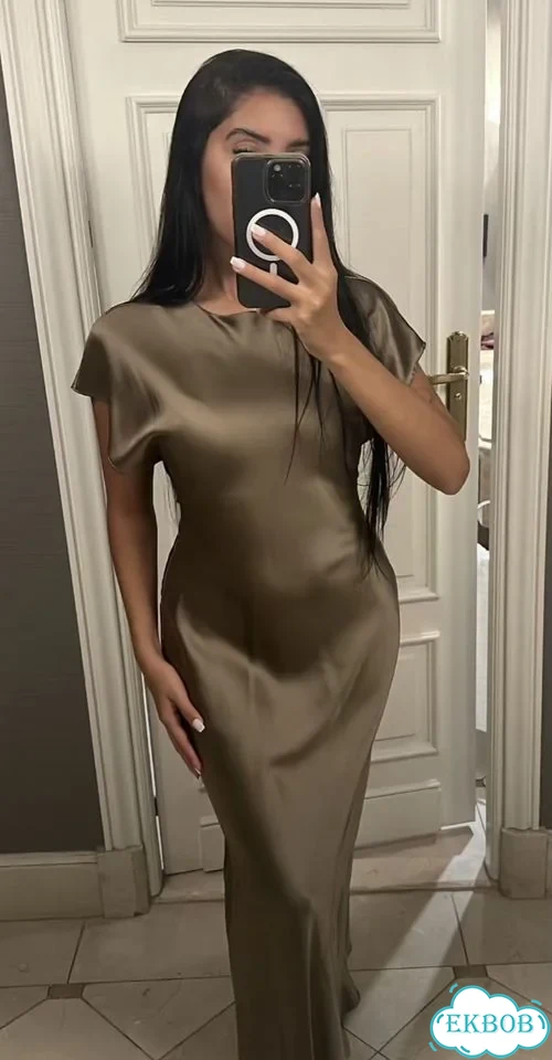 Атласное платье Zara макси фото 5