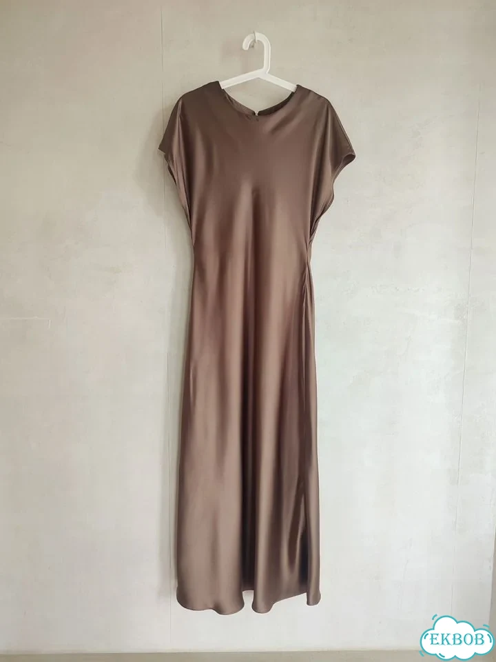 Атласное платье Zara макси фото 6
