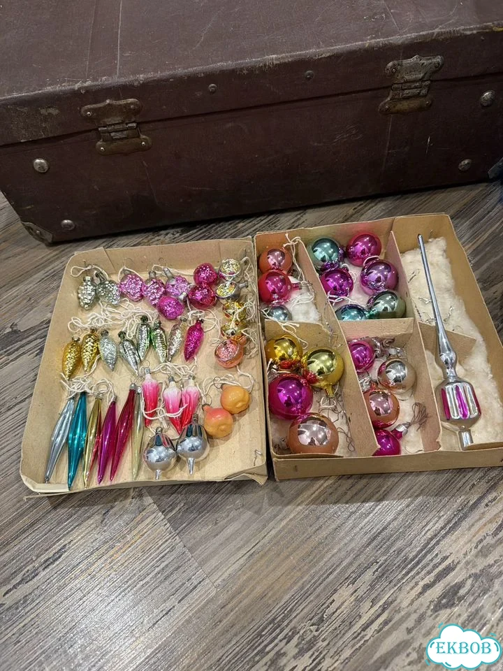 Новогодние мини игрушки СССР пакетом фото 1