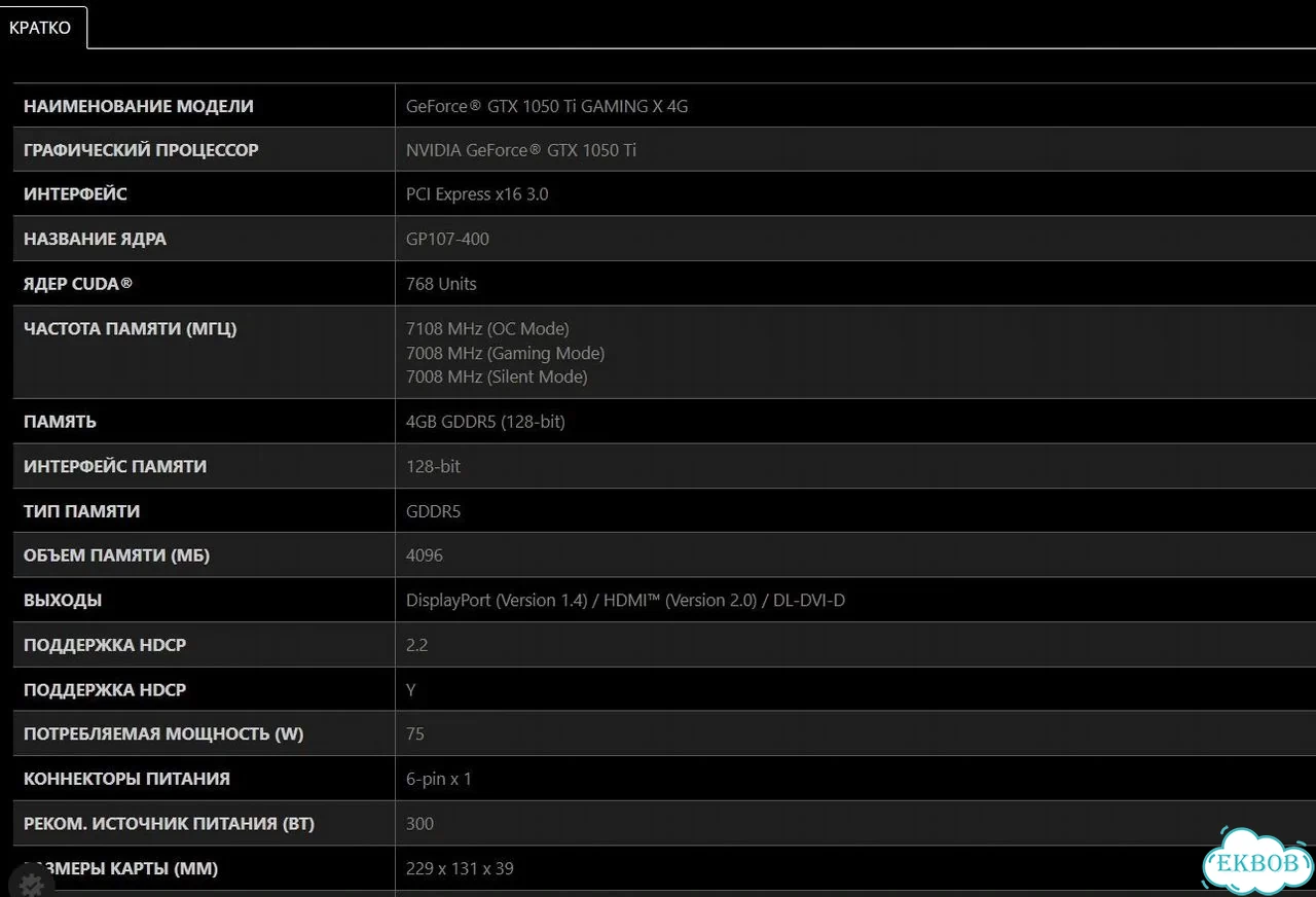 MSI Geforce GTX 1050 Ti gaming X 4G фото 3