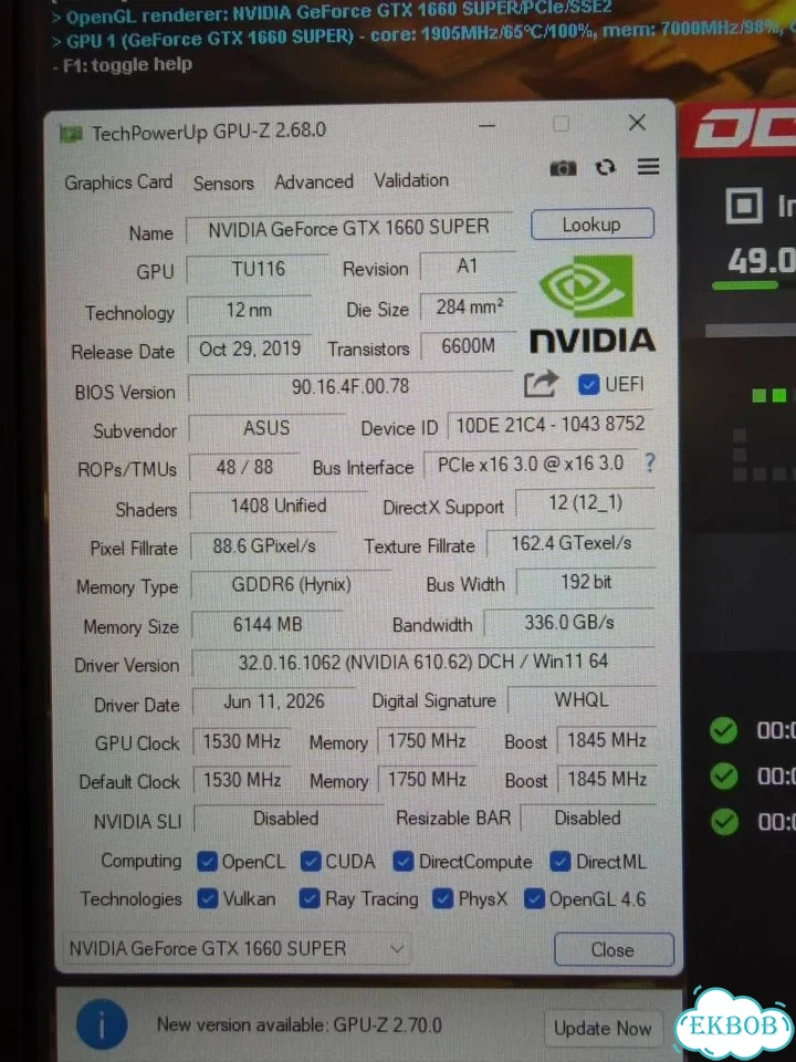 Видеокарта Asus GTX 1660 Super 6GB RoG Strix фото 4