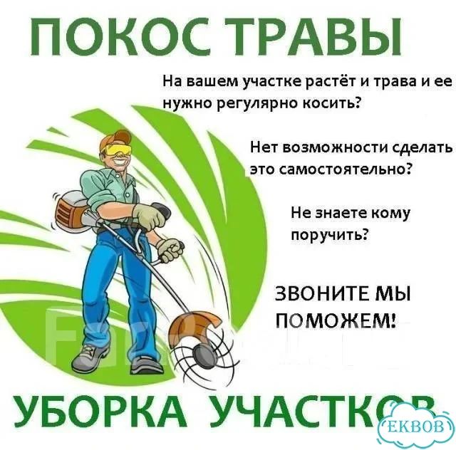 Покос травы газонокосилкой фото 2