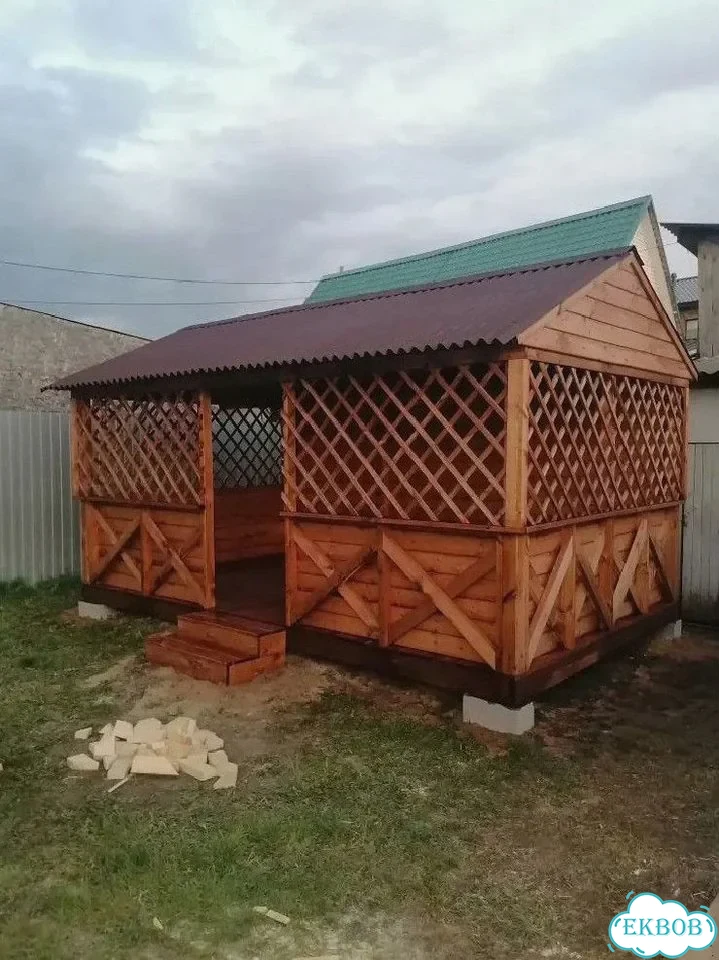 Беседка из дерева шатер фото 4