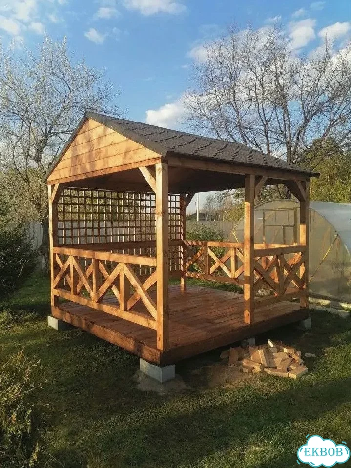 Беседка из дерева шатер фото 10
