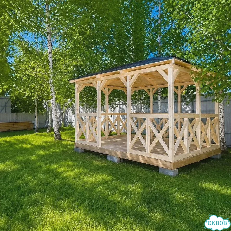 Изготовление беседок из дерева фото 10