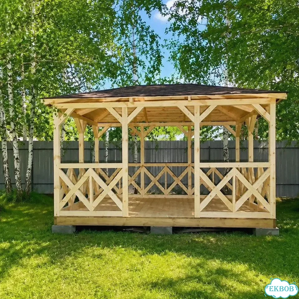 Изготовление беседок из дерева фото 9