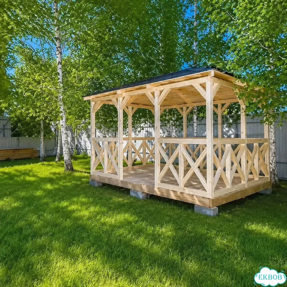 Беседка с хозблоком фото 6