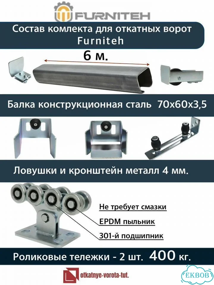 Откатные ворота с автоматикой DoorHan 4 м фото 3