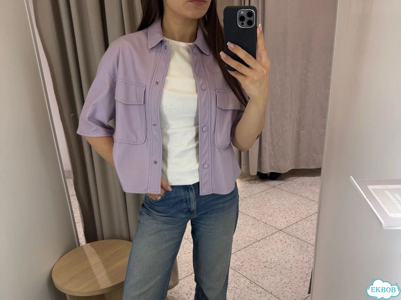 Кожаная рубашка bershka s фото 1