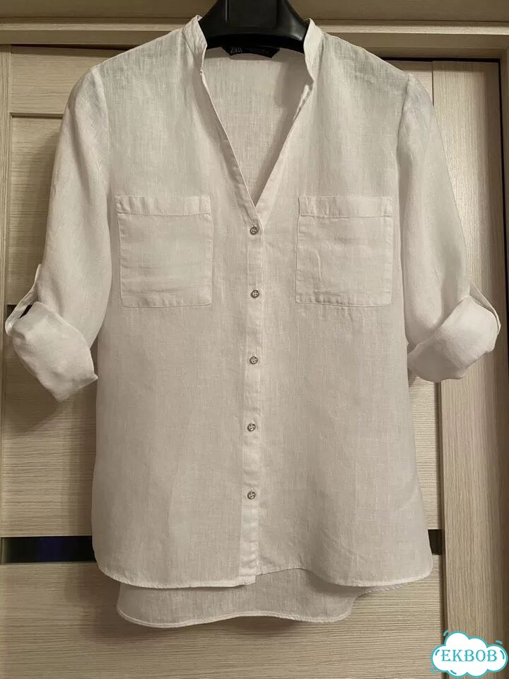 Рубашка льняная Zara xs фото 3
