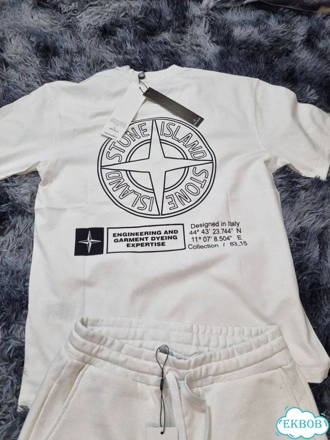 Мужской Костюм Stone Island (Футболка + Шорты) фото 11