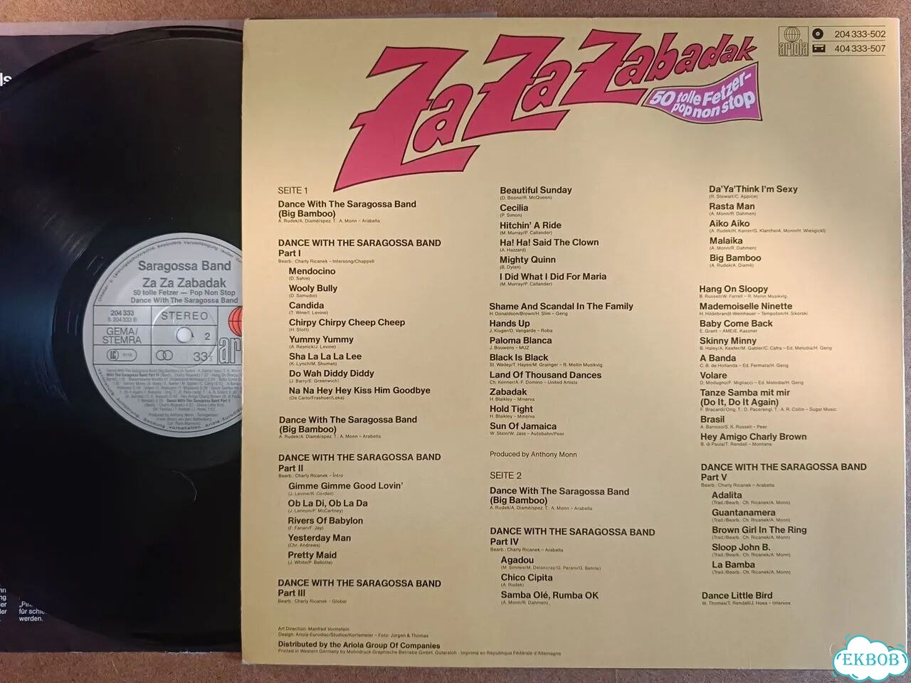 Saragossa Band - Za Za Zabadak (LP) 1982 Europe фото 2