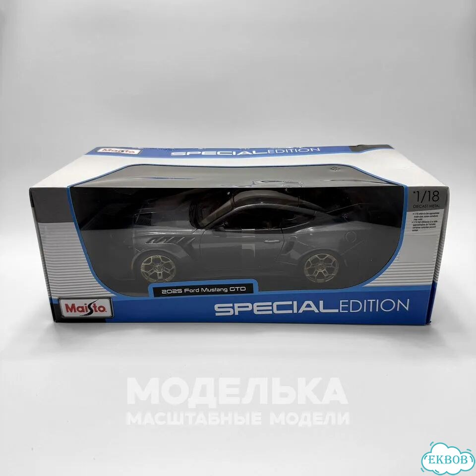 Модель 2025 Ford Mustang GTD 1:18 серебристый фото 6