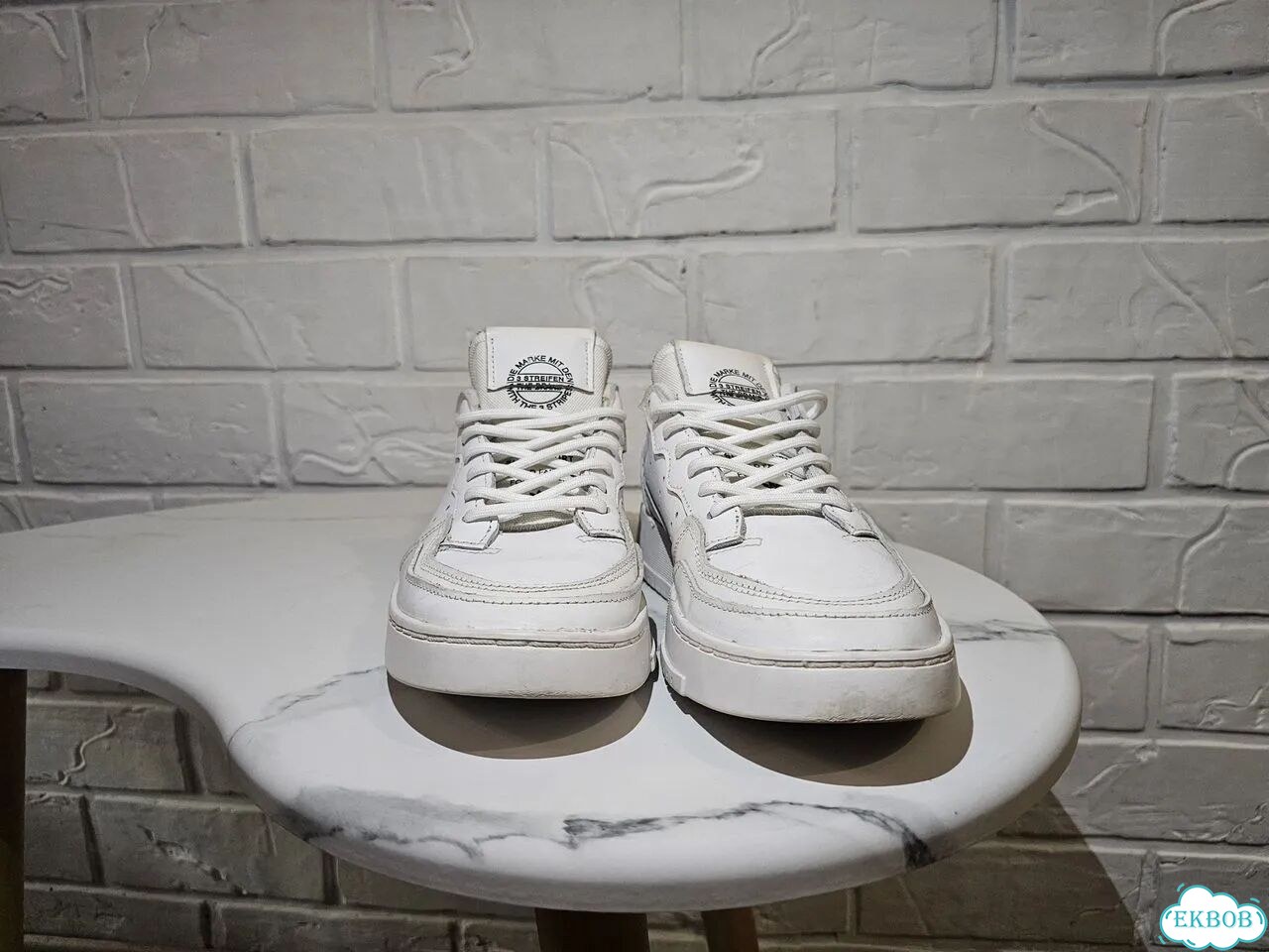 Кроссовки Adidas Supercourt белые, кожа, оригинал фото 3