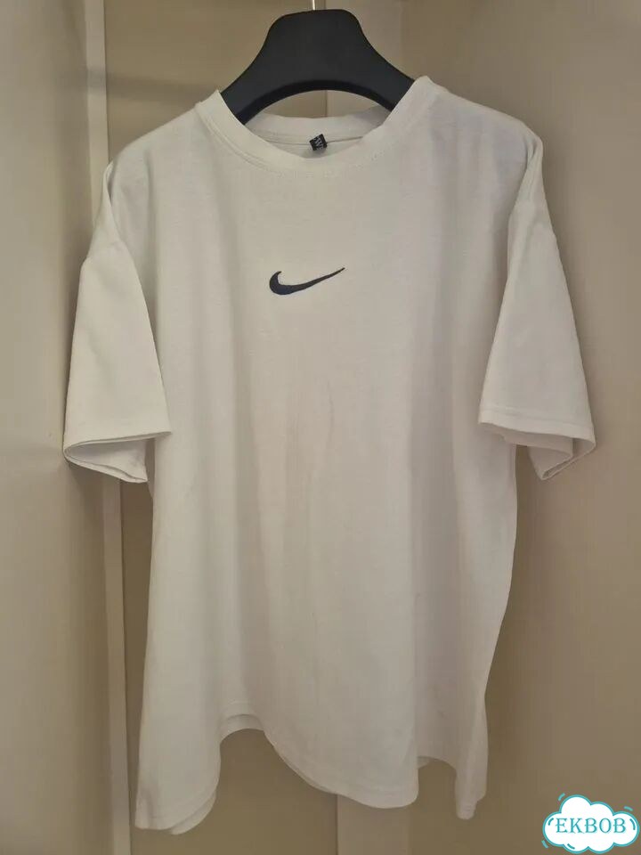 Белая хлопковая футболка Nike Oversize (оригинал) фото 1