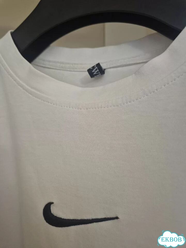 Белая хлопковая футболка Nike Oversize (оригинал) фото 2