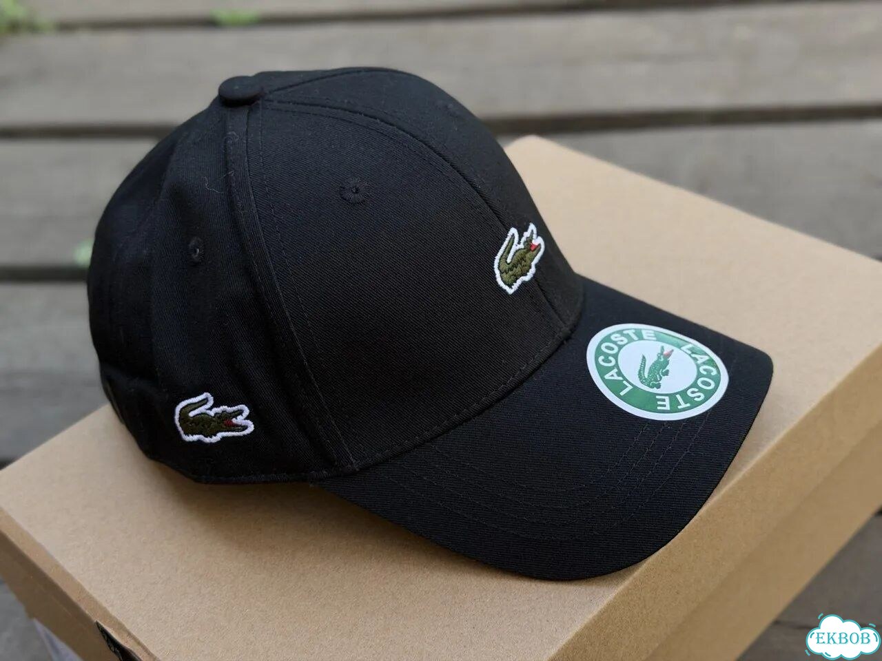 Мужская кепка Lacoste черная бейсболка фото 5