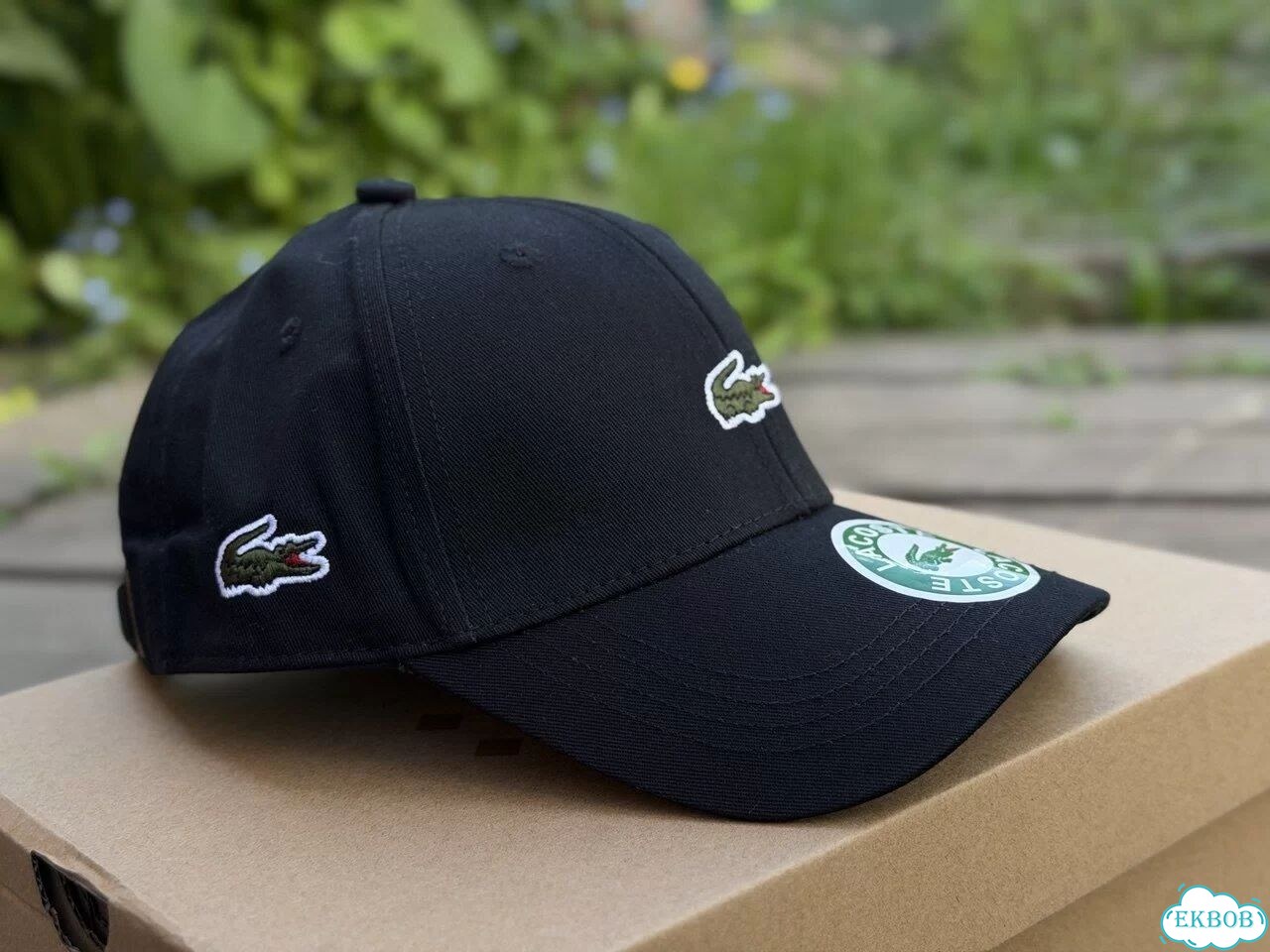 Мужская кепка Lacoste черная бейсболка фото 6