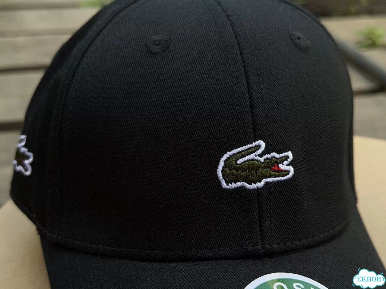 Мужская кепка Lacoste черная бейсболка фото 7