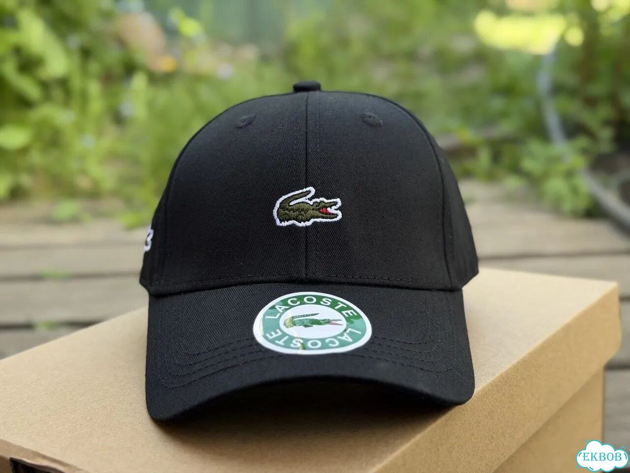 Мужская кепка Lacoste черная бейсболка фото 9