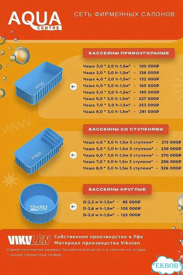 Бассейн 4*3 h-1,5м со ступенями от производителя фото 5