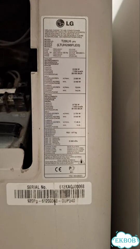 Кассетный кондиционер 28 LG фото 2