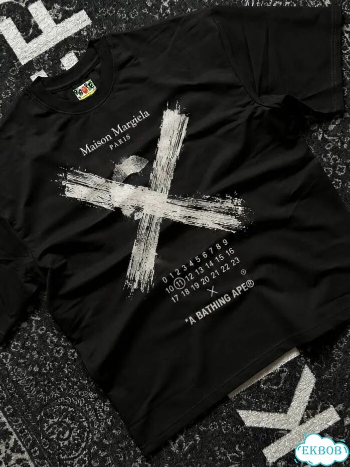 Футболка Bape x Maison Margiela X чёрная фото 2