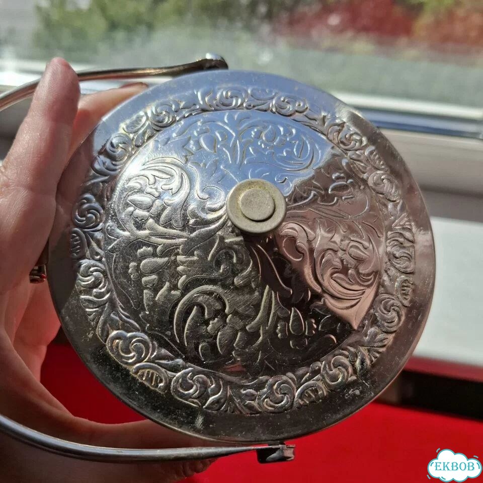 Конфетница сахарница СССР с металлической крышкой фото 5