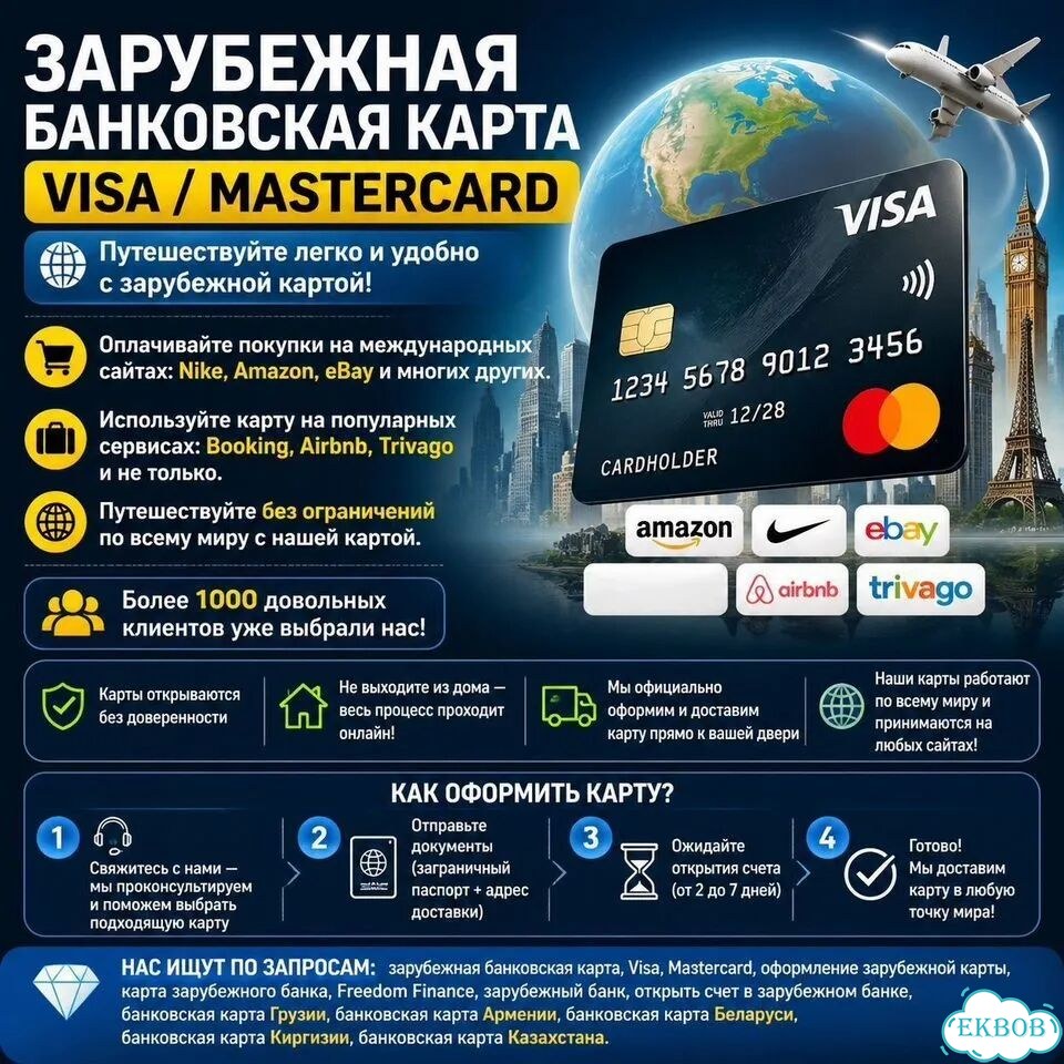 Банковская карта зарубежного банка Visa фото 1