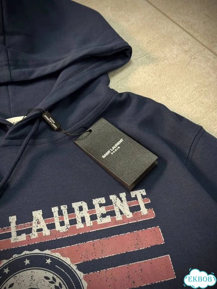 Худи Saint Laurent SS21 Синяя фото 8