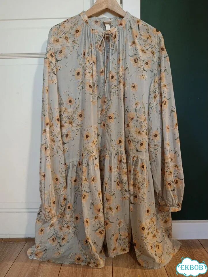 Легкое летнее платье с принтом цветов H&M 48 50 фото 5