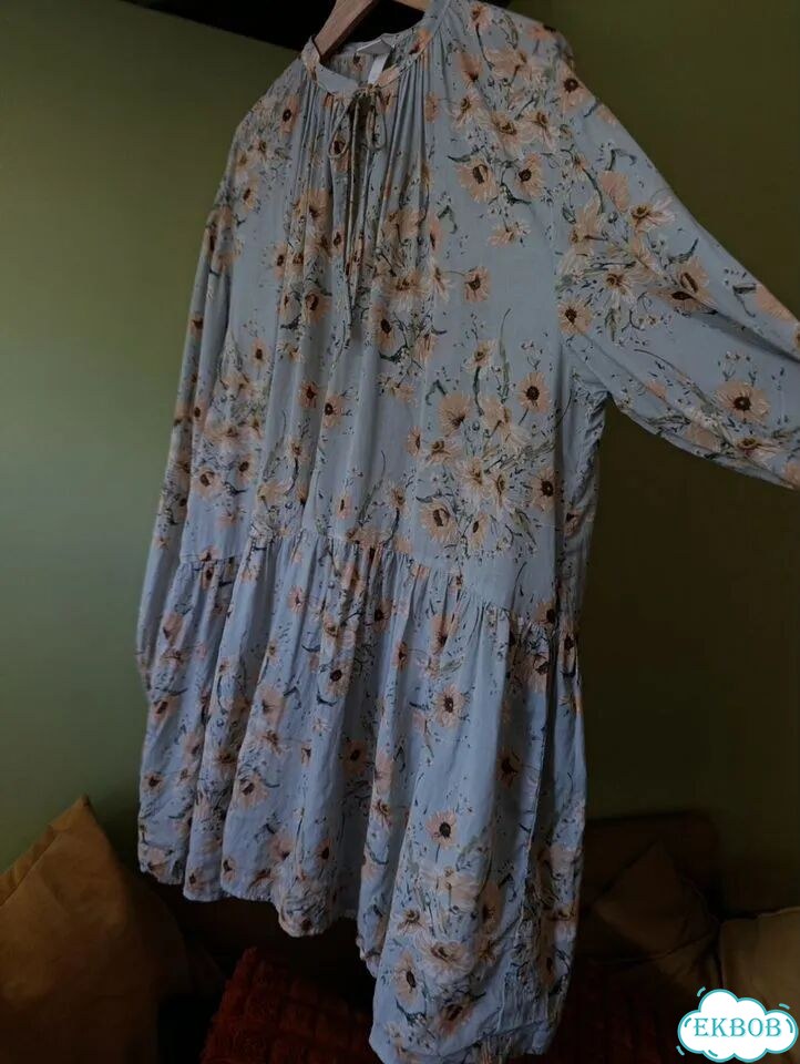 Легкое летнее платье с принтом цветов H&M 48 50 фото 6