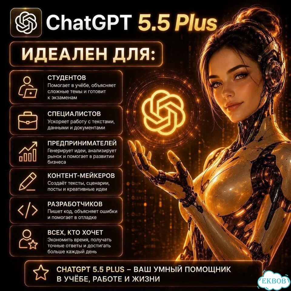Chat GPT 5.5 Plus. Официальная подписка. Гарантия фото 2