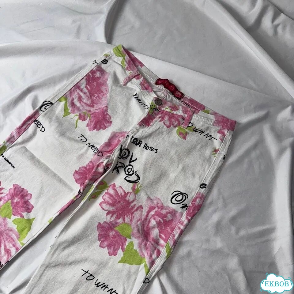 Floral jeans винтаж оригинал клеш фото 3